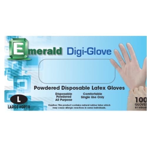 Emerald Digi-Glove Large Powdered Latex Glove